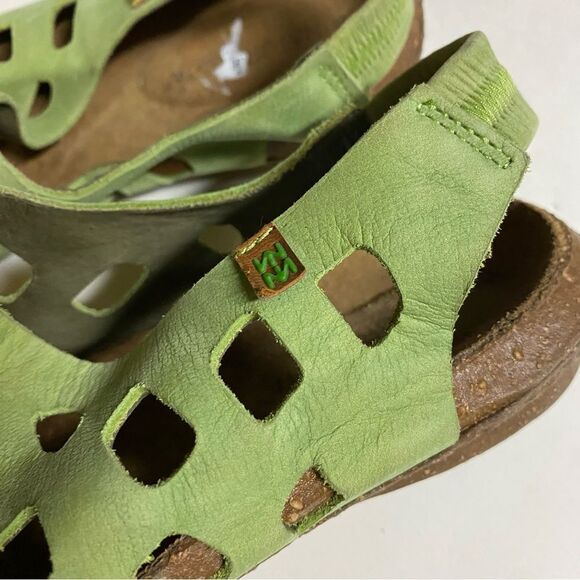El Naturalista 5060 Green Leather laser cut Shoe mule clog Made In Spain cork 41 - Picture 14 of 14